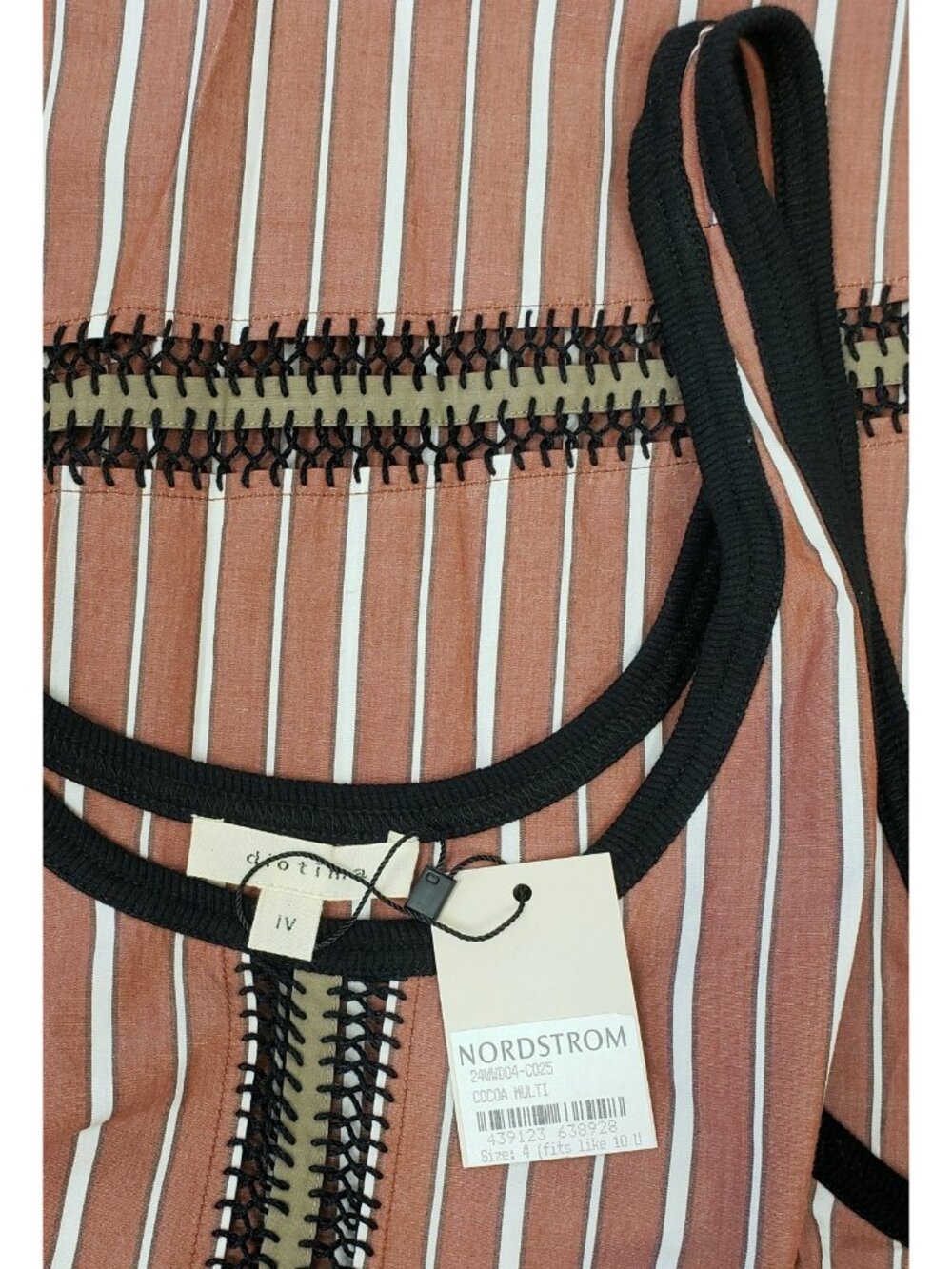 Diotima Pocomania Women's Striped Cotton Maxi Summer Dress Size 4 / US L - Picture 4 of 5